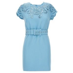 Ermanno Scervino Lace-Detail Mini Dress With Round Neckline - NWT